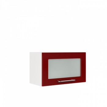 Бруклин ШВГС 600 Шкаф верхний горизонтальный со стеклом (Бетон белый/корпус Белый) в Кодинске - kodinsk.mebel54.com | фото