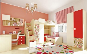 Детская комната Ретвит (Бежевый/Красный/корпус Клен) в Кодинске - kodinsk.mebel54.com | фото