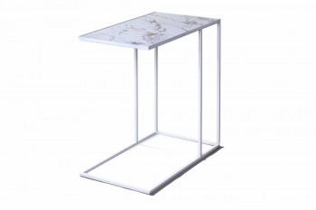 Журнальный столик Stone 018 (Прямоугольный) Металл/Керамика 500 Белый в Кодинске - kodinsk.mebel54.com | фото