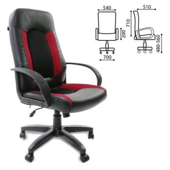Кресло офисное BRABIX Strike EX-525 (черно-красный) в Кодинске - kodinsk.mebel54.com | фото