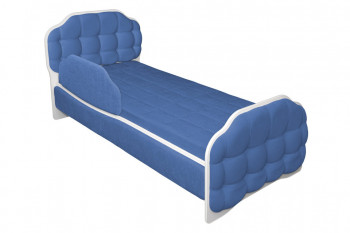 Кровать 180 Атлет 29 Синий (мягкий бортик) в Кодинске - kodinsk.mebel54.com | фото