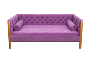 Кровать 180 серии Леди  32 Фиолетовый (подушка валик) в Кодинске - kodinsk.mebel54.com | фото