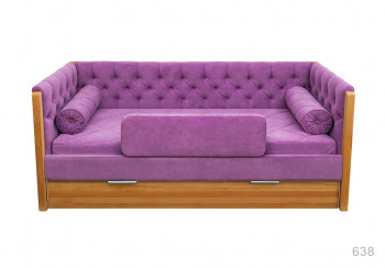 Кровать 180 серии Леди + ящик 32 Фиолетовый (мягкий бортик/подушка валик) в Кодинске - kodinsk.mebel54.com | фото
