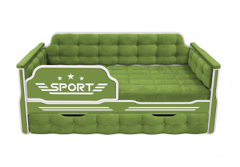 Кровать 180 серии Спорт 1 ящик 76 Зелёный (мягкие боковые накладки) в Кодинске - kodinsk.mebel54.com | фото