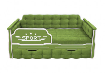 Кровать 180 серии Спорт 2 ящика 76 Зелёный (мягкие боковые накладки) в Кодинске - kodinsk.mebel54.com | фото