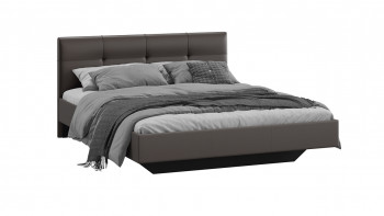 Кровать «Элис» c мягкой обивкой тип 1 Экокожа/Темно-коричневый/1400 в Кодинске - kodinsk.mebel54.com | фото