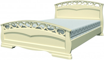 Кровать Грация-1 из массива сосны 1600*2000 Слоновая кость в Кодинске - kodinsk.mebel54.com | фото