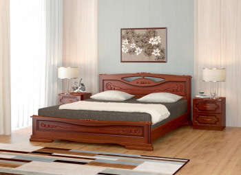 Кровать Карина-7 из массива сосны 1400*2000 Орех в Кодинске - kodinsk.mebel54.com | фото