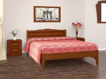 Кровать Карина-7 из массива сосны 1600*2000 Орех в Кодинске - kodinsk.mebel54.com | фото