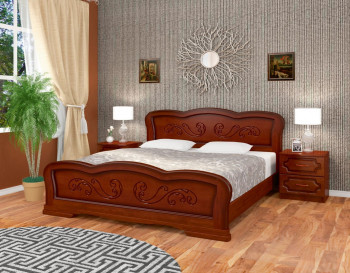 Кровать Карина-8 из массива сосны 1400*2000 Орех в Кодинске - kodinsk.mebel54.com | фото