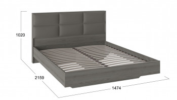 Кровать «Либерти» с мягким изголовьем и подъемным механизмом Хадсон/Ткань Грей/1400 в Кодинске - kodinsk.mebel54.com | фото
