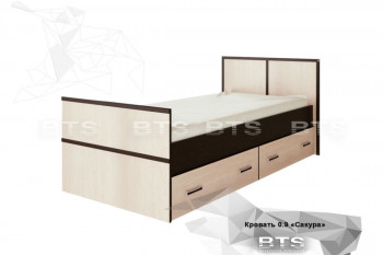 Кровать Сакура с настилом и ящиками 0,9 (Венге/Лоредо) в Кодинске - kodinsk.mebel54.com | фото