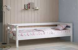 Кровать Соня Вариант 2 с задней защитой Белый полупрозрачный в Кодинске - kodinsk.mebel54.com | фото