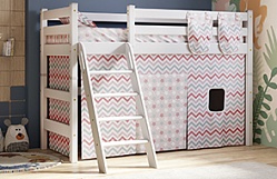 Кровать Соня вариант 6 полувысокая с наклонной лестницей Белый полупрозрачный в Кодинске - kodinsk.mebel54.com | фото