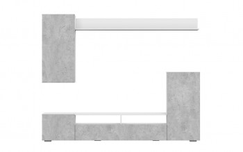 Мебель для гостиной МГС 4 (Белый/Цемент светлый) в Кодинске - kodinsk.mebel54.com | фото