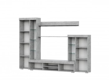 Мебель для гостиной МГС 5 Цемент светлый / Белый в Кодинске - kodinsk.mebel54.com | фото