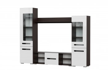 Мебель для гостиной МГС 6 (Исполнение 1/Венге/Белый глянец) в Кодинске - kodinsk.mebel54.com | фото