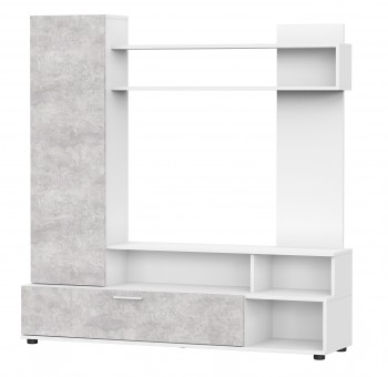 Мебель для гостиной "МГС 9" Белый / Цемент светлый в Кодинске - kodinsk.mebel54.com | фото