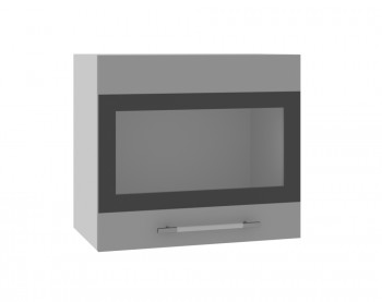 Ройс ВПГСФ 500 Шкаф верхний горизонтальный со стеклом с фотопечатью высокий (Графит софт/корпус Серый) в Кодинске - kodinsk.mebel54.com | фото