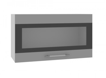 Ройс ВПГСФ 800 Шкаф верхний горизонтальный со стеклом с фотопечатью высокий (Графит софт/корпус Серый) в Кодинске - kodinsk.mebel54.com | фото