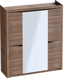 Шкаф четырехдверный Соренто с комплектом полок (3 шт)Дуб стирлинг/Кофе структурный матовый в Кодинске - kodinsk.mebel54.com | фото