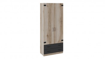Шкаф для одежды комбинированный «Окланд» (Фон Черный/Дуб Делано) в Кодинске - kodinsk.mebel54.com | фото