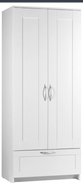 Шкаф двухдверный Сириус с 1 ящиком белый в Кодинске - kodinsk.mebel54.com | фото