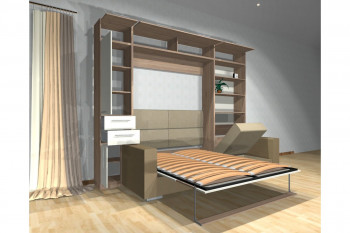 Шкаф-кровать с диваном Каролина в Кодинске - kodinsk.mebel54.com | фото