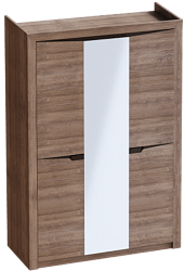 Шкаф трехдверный Соренто Дуб стирлинг/Кофе структурный матовый в Кодинске - kodinsk.mebel54.com | фото